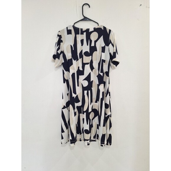 Joseph‎ Ribkoff Vanilla Multi Geometric Print Shirt Dress Ocean View Size 8 - Picture 3 of 9